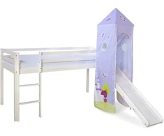 Homestyle4U Dviaukštė lova, 207.5x228x219.5 cm, balta