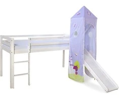 Homestyle4U Dviaukštė lova, 207.5x228x219.5 cm, balta