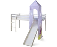 Homestyle4U Dviaukštė lova, 207.5x228x219.5 cm, balta