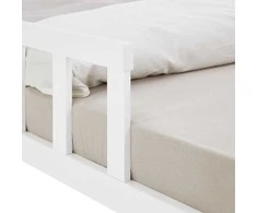 Homestyle4U Vaikiška lova, 125x32x206.5 cm, balta, medinė