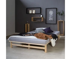 Homestyle4U Lova, 140x200 cm, ruda, medžiagos storis: 30 mm