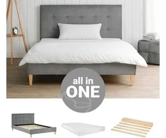 Homestyle4U Lova, 145.5x95x211 cm, Pilka