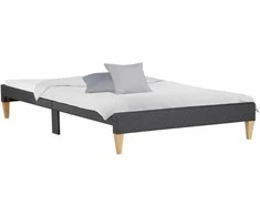 Homestyle4U Paminkštinta lova, 145x32x210 cm, pilka