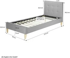 Homestyle4U Lova, 95x212x96 cm, pilka