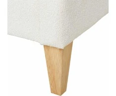 Homestyle4U Apmušta lova, 145.5x95x211 cm, smėlio spalvos