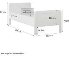Homestyle4U Lova, 98.5x206x87 cm, balta