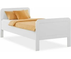 Homestyle4U Vyresnio amžiaus lova, 98.5x206x87 cm, balta