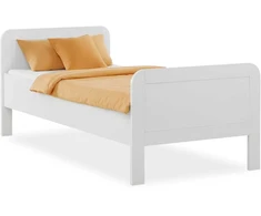Homestyle4U Vyresnio amžiaus lova, 98.5x206x87 cm, balta