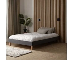 Lova Homestyle4U Lovos rėmas, aptrauktas dvigubas futonas, 124x203x29.5 cm, pilka