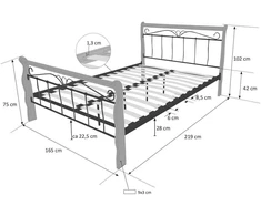 Homestyle4U Lova, 165x214x103 cm, juodai ruda