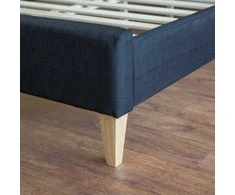 Lova Homestyle4U Lovos rėmas, apmuštas audiniu, superking dydžio, 165x212 cm, juodas