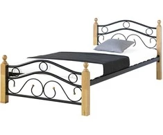 Homestyle4U Viengulė lova, 99x211x86.5 cm, juoda