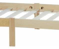 Homestyle4U Viengulė lova, 96x206 cm, ruda