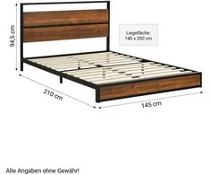 Homestyle4U Lova, 145x94.5x210 cm, juoda