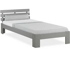 Homestyle4U Viengulė lova, medinė pušies lovos rėmas, 94,5x204,5x66,7 cm, pilka