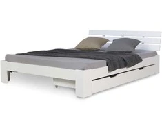 Homestyle4U Lova su stalčiumi, 173x63x16 cm, balta