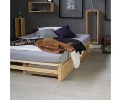 Homestyle4U Lova su stalčiumi, 82x53x22 cm, ruda
