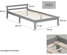 Homestyle4U Lova, 96x206x50 cm, Pilka