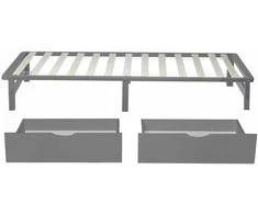 Homestyle4U Lova su stalčiumi, 82x53x22 cm, pilka