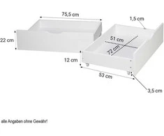 Homestyle4U Lova su stalčiumi, 82x53x22 cm, balta