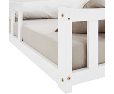 Homestyle4U Vaikiška lova, 125x32x206.5 cm, balta