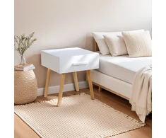 Homestyle4U Naktinis staliukas, 40x40x46 cm, balta