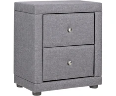 Homestyle4U Naktinis staliukas, 47x54x29 cm, pilkas audinys