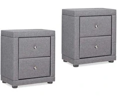 Homestyle4U Naktinis staliukas, 47x54x29 cm, pilkas audinys