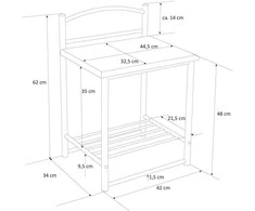 Homestyle4U Naktinis staliukas, 40x33x64 cm, juodas, rudas