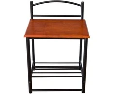 Homestyle4U Naktinis staliukas, 40x33x64 cm, juodas, rudas