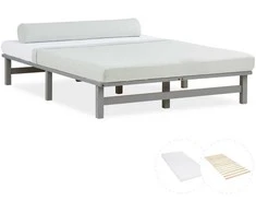 Homestyle4U Lova, 140x28x200 cm, Pilka