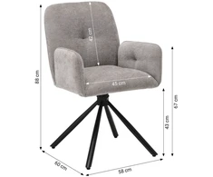 Homestyle4U Paminkštinta kėdė, 56x86.5x62 cm, antracito