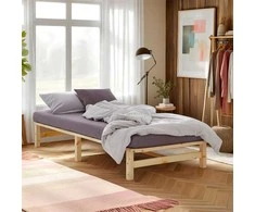 Homestyle4U Lova, Paletės lova, 100x28x200 cm, Ruda