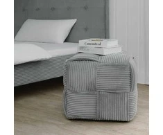Homestyle4U Pufas, 46x41x46 cm, Pilka