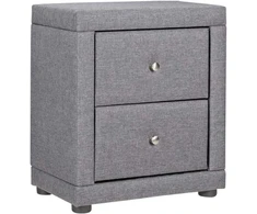 Homestyle4U Naktinis staliukas, 47x54x29 cm, pilkas audinys