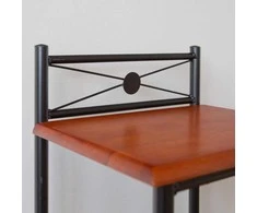 Homestyle4U Naktinis staliukas, 45x35x64 cm, juodas, rudas