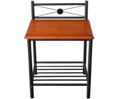 Homestyle4U Naktinis staliukas, 45x35x64 cm, juodas, rudas