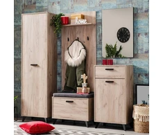 Homestyle4U Prieškambario baldų komplektas, 175x192x35 cm, pilka