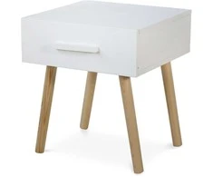 Homestyle4U Naktinis staliukas, 40x40x46 cm, balta