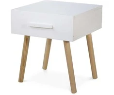 Homestyle4U Naktinis staliukas, 40x40x46 cm, balta