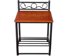 Homestyle4U Naktinis staliukas, 45x35x64 cm, juodas, rudas