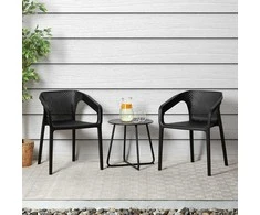 Lauko baldų komplektas Homestyle4U Sodo baldų komplektas, 154,5x74,5x54 cm, juoda