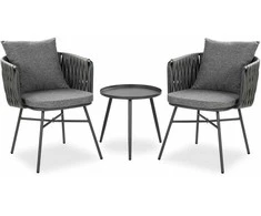 Lauko baldų komplektas Homestyle4U Sodo baldų komplektas, 163x70.5x61 cm, pilka