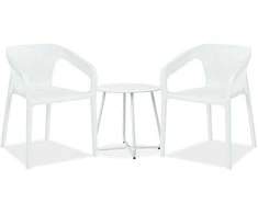 Lauko baldų komplektas Homestyle4U Sodo baldų komplektas, 55x74,5x54 cm, balta