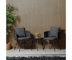 Lauko baldų komplektas Homestyle4U Sodo baldų komplektas, 163x70.5x61 cm, pilka