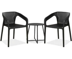 Lauko baldų komplektas Homestyle4U Sodo baldų komplektas, 154,5x74,5x54 cm, juoda