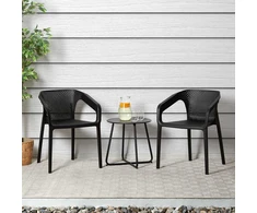 Homestyle4U Sodo kėdžių komplektas, 55x74,5x54 cm, juoda