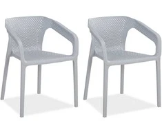 Homestyle4U Sodo kėdės, 55x74,5x54 cm, pilka
