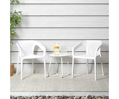 Homestyle4U Sodo kėdžių komplektas, 55x74,5x54 cm, balta