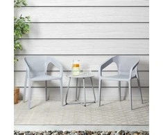 Homestyle4U Sodo kėdės, 55x74,5x54 cm, pilka